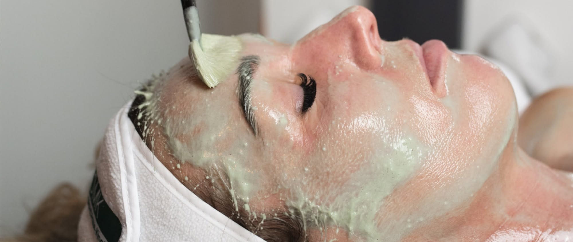 DMK enzyme facial mask application